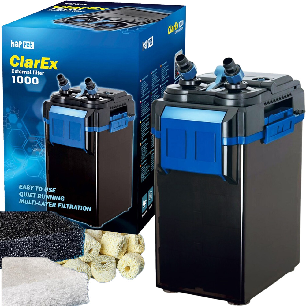 Filtr Zewnętrzny Kubełkowy ClarEx 1000l/h do Akwarium 200-400L Cichy